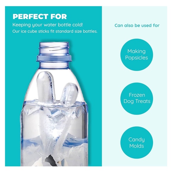 *NIP* 3 Pack Ice Stick/Cube Tray, Thin & Long for Sports/Water Bottles Silicone - Picture 11 of 12